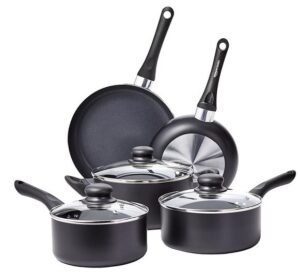 Amazon Basics Non Stick Kitchen Cookware 8-Piece Set