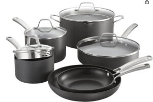 Calphalon Classic Nonstick Cookware Set, 10-piece, Grey (1945597) 
